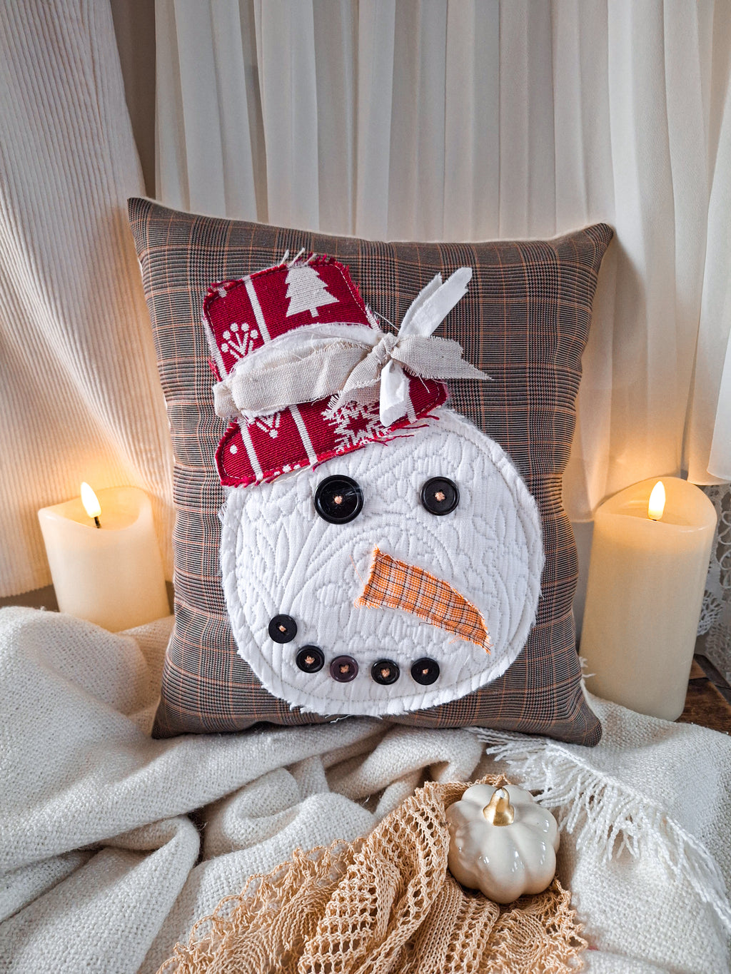 Coussin Bonhomme de Neige Noël ⛄🎅