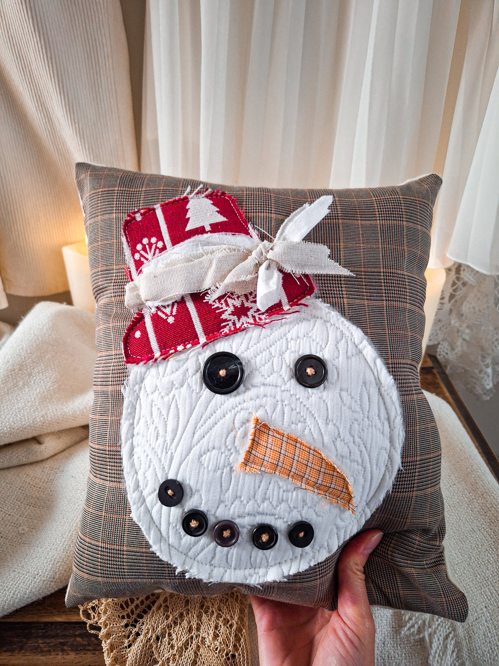 Coussin Bonhomme de Neige Noël ⛄🎅