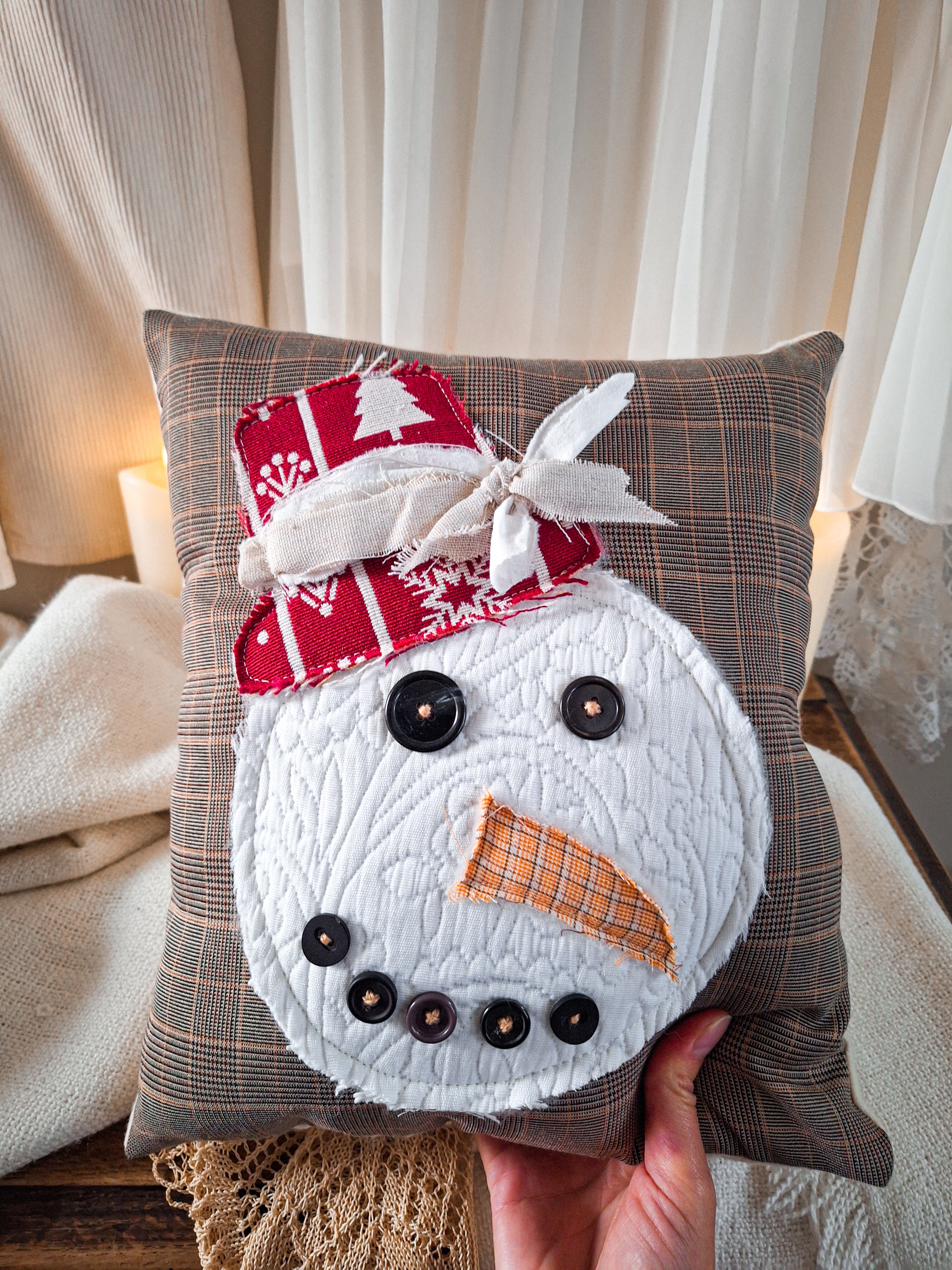 Coussin Bonhomme de Neige Noël ⛄🎅