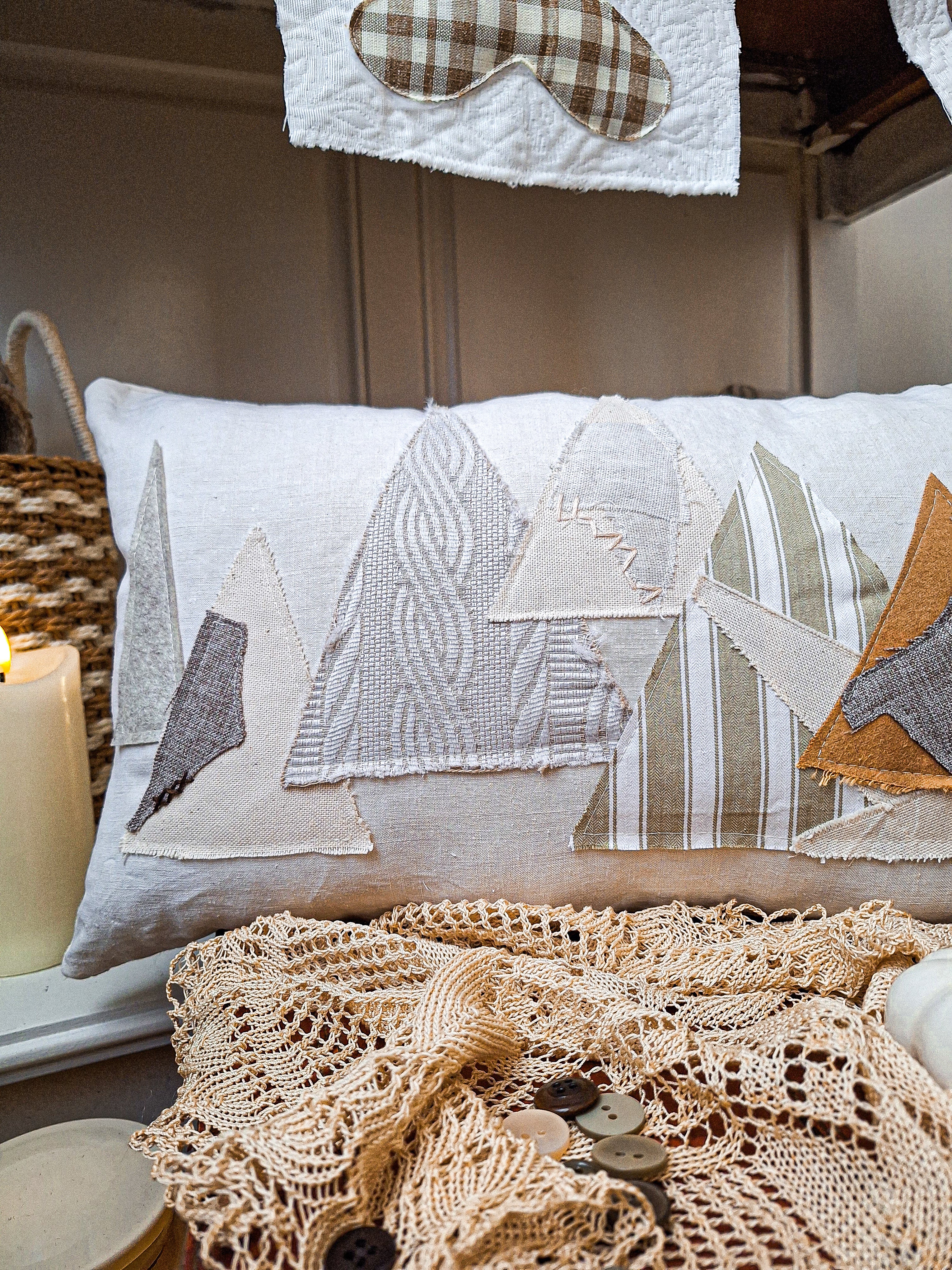 Coussin de Noël Sapins Rustiques 🎄