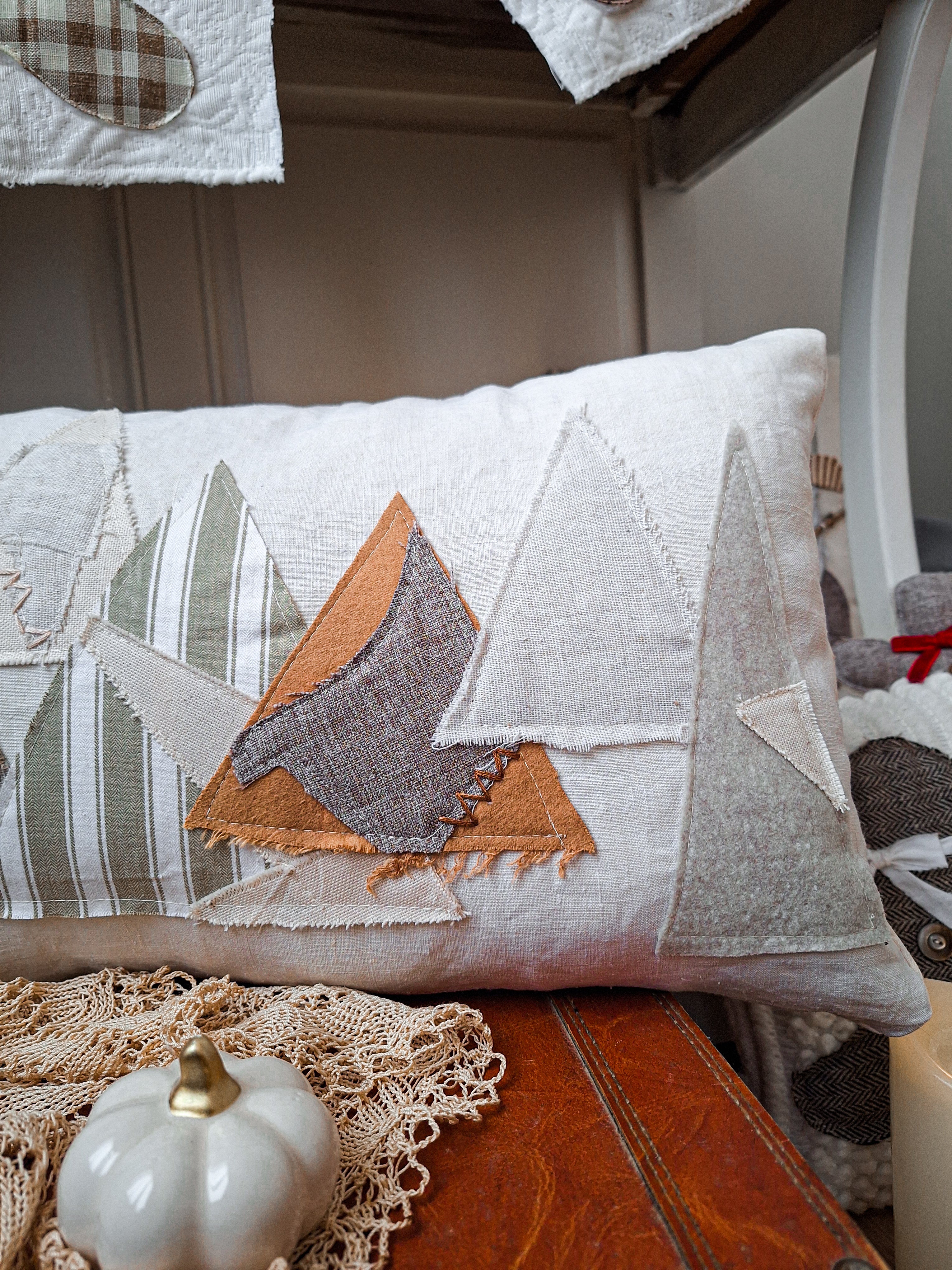 Coussin de Noël Sapins Rustiques 🎄