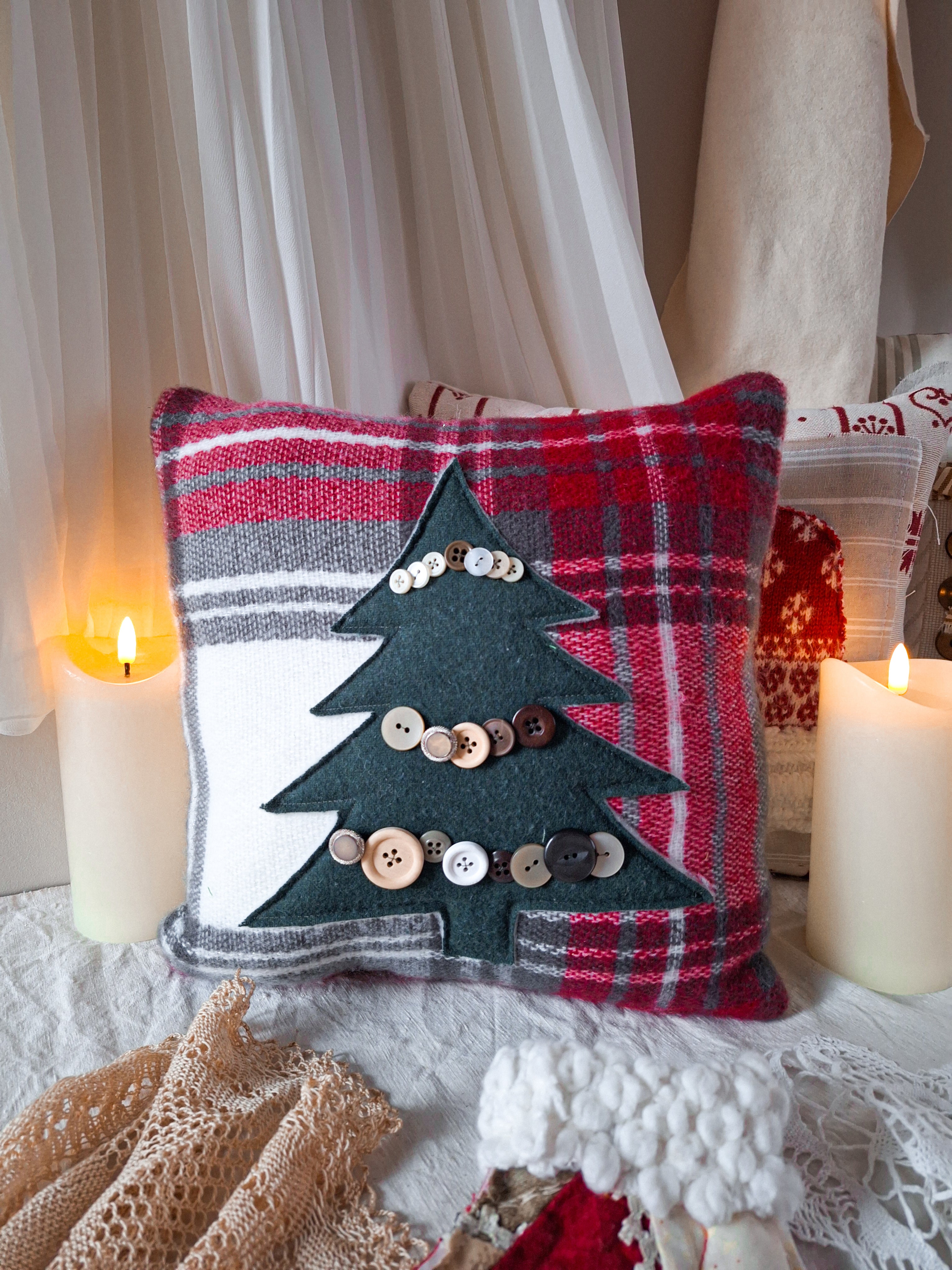 Coussin de Noël avec Sapin🎄